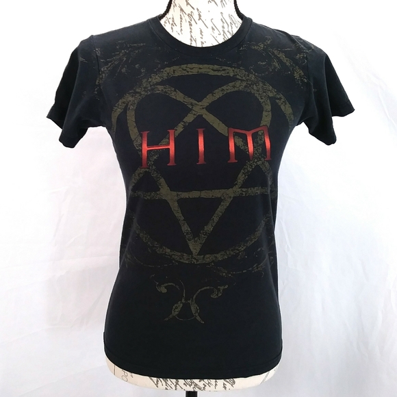 Old School Hot Topic Him Band Tshirt 